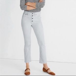 Madewell Light Gray Corduroy Cali Demi-Boot. Button Front. 24. NWT!
